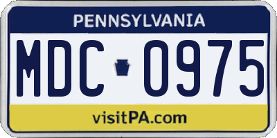 PA license plate MDC0975