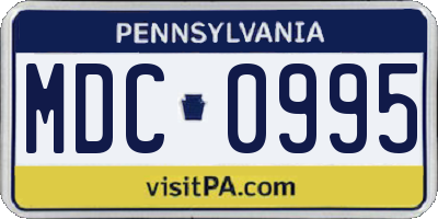 PA license plate MDC0995