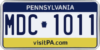 PA license plate MDC1011