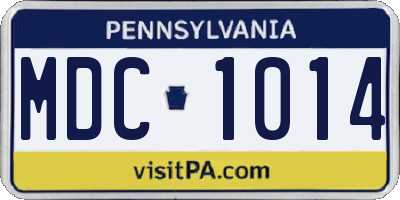 PA license plate MDC1014