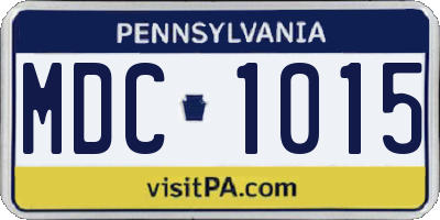 PA license plate MDC1015