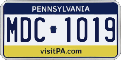 PA license plate MDC1019