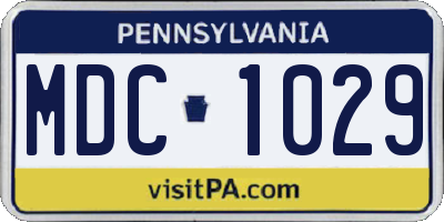 PA license plate MDC1029