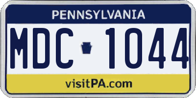 PA license plate MDC1044