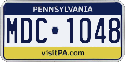 PA license plate MDC1048