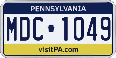 PA license plate MDC1049