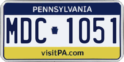 PA license plate MDC1051