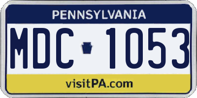 PA license plate MDC1053