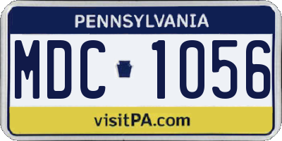 PA license plate MDC1056