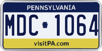 PA license plate MDC1064