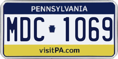 PA license plate MDC1069