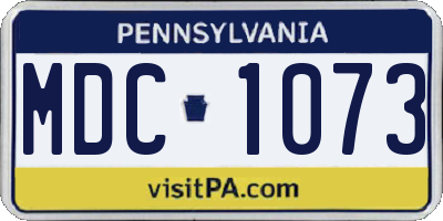 PA license plate MDC1073