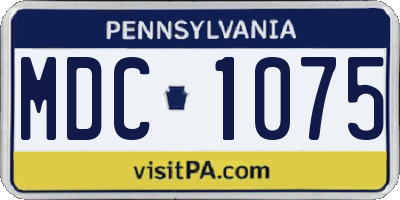 PA license plate MDC1075