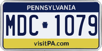 PA license plate MDC1079