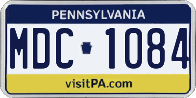PA license plate MDC1084