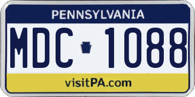 PA license plate MDC1088