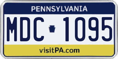PA license plate MDC1095