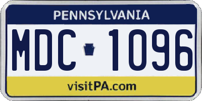 PA license plate MDC1096