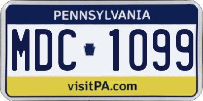 PA license plate MDC1099