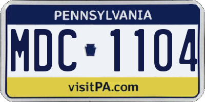 PA license plate MDC1104
