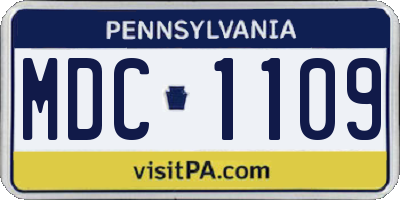 PA license plate MDC1109