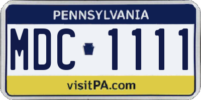 PA license plate MDC1111
