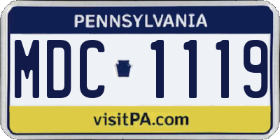 PA license plate MDC1119
