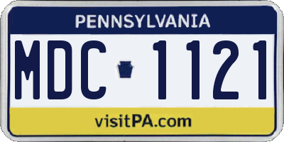 PA license plate MDC1121
