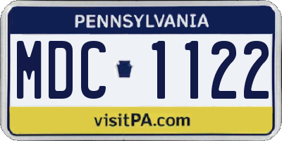 PA license plate MDC1122