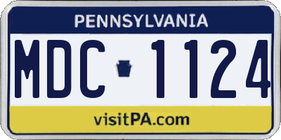 PA license plate MDC1124