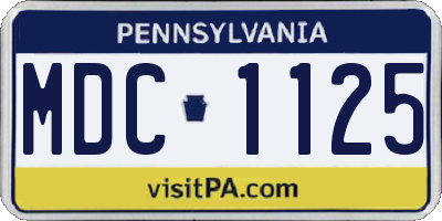 PA license plate MDC1125
