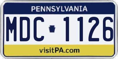 PA license plate MDC1126