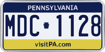 PA license plate MDC1128
