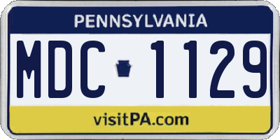 PA license plate MDC1129
