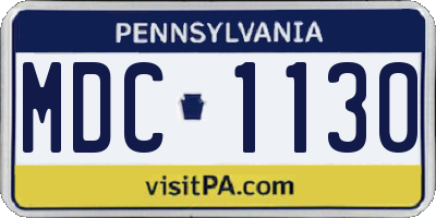 PA license plate MDC1130