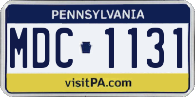 PA license plate MDC1131
