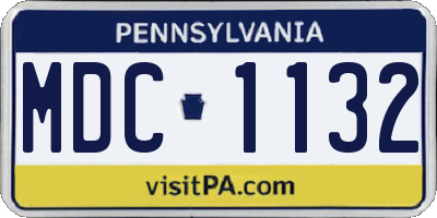 PA license plate MDC1132