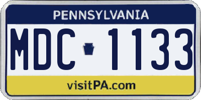 PA license plate MDC1133
