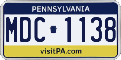 PA license plate MDC1138