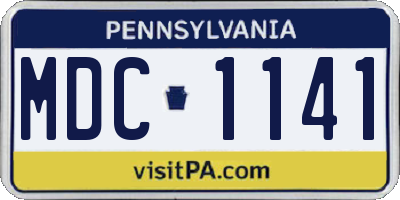 PA license plate MDC1141