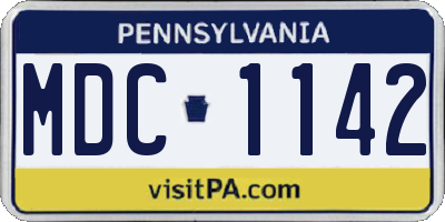 PA license plate MDC1142