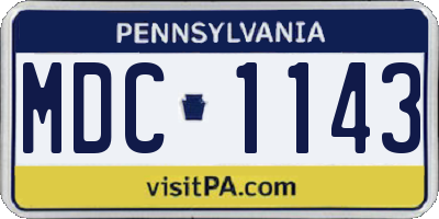 PA license plate MDC1143