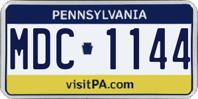 PA license plate MDC1144