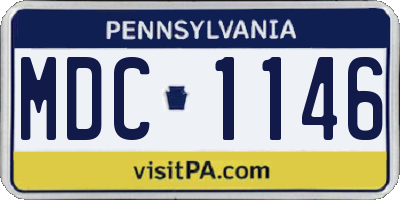 PA license plate MDC1146