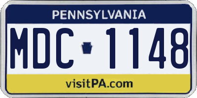 PA license plate MDC1148