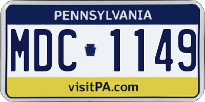 PA license plate MDC1149