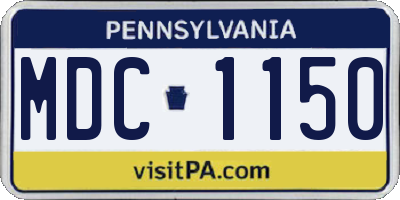 PA license plate MDC1150