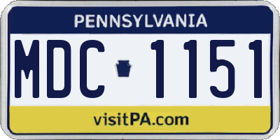 PA license plate MDC1151