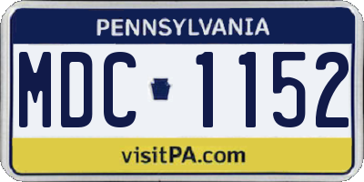 PA license plate MDC1152