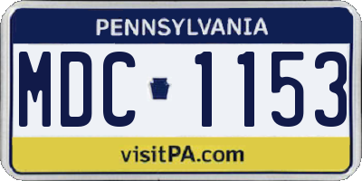 PA license plate MDC1153